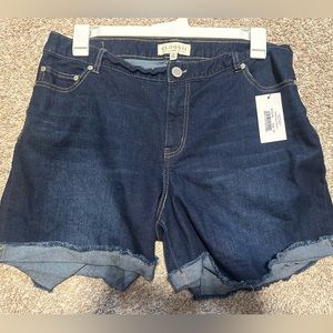 NWT Eloquii 4” inseam dark denim shorts